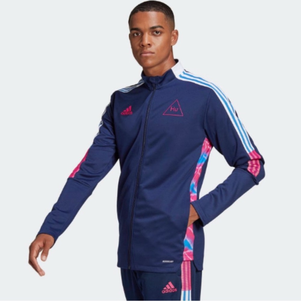 ADIDAS Human Race Track Jacket Navy Blue Size Small